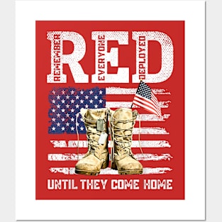 RED Friday Remember Everyone deployed every friday veterans Posters and Art